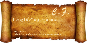 Czeglédy Ferenc névjegykártya